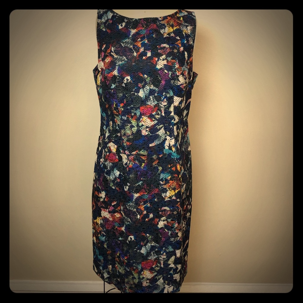 Chetta B Abstract Sheath Dress Sz 8
